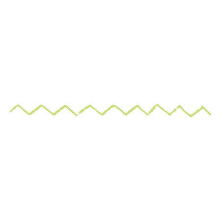 Green crayon zigzag line doodle painting, vector underlined, handwriting pencil or chalk scribble stroke pattern kid artのイラスト素材