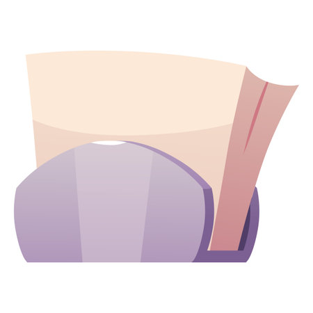 Paper napkins in the holder stand flat vector icon, restaurant or Cafe serving tableware, container with fresh doiliesのイラスト素材