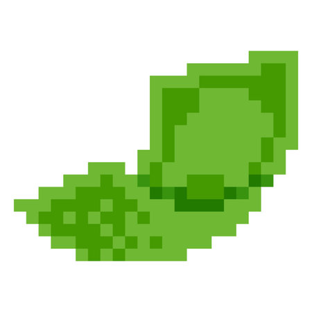 Dollar banknote falling vector pixel art, 8 bit videogame bent green paper bill fly, money cash, currency, bank paymentのイラスト素材