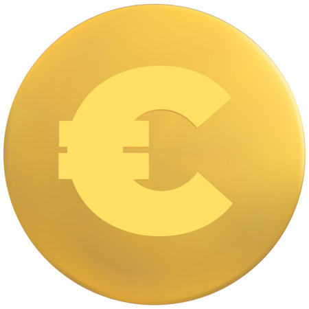 Euro coin vector icon, money cash golden coin, European currency, financial investment, wealth symbol, payment, bankのイラスト素材