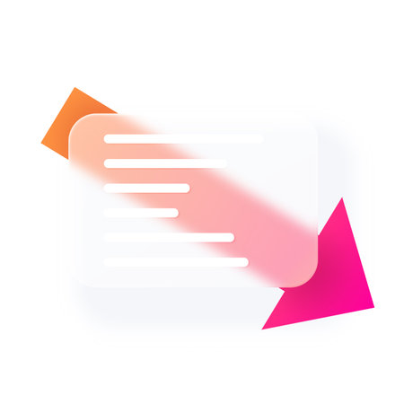 Business graphic chart line graph with glassmorphism effect, vector glass blur button with data sign on diagonal arrowのイラスト素材