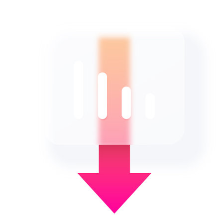 Business graphic decrescent chart line graph with glassmorphism effect, vector blur button with data sign on down arrowのイラスト素材