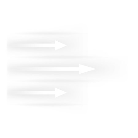 Air flow, white straight arrows showing wind direction of air movement, vector normal stream from an air conditionerのイラスト素材