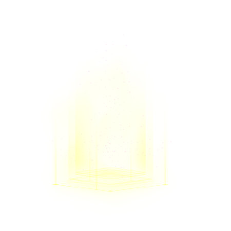 Futuristic square portal with neon yellow energy beams.のイラスト素材