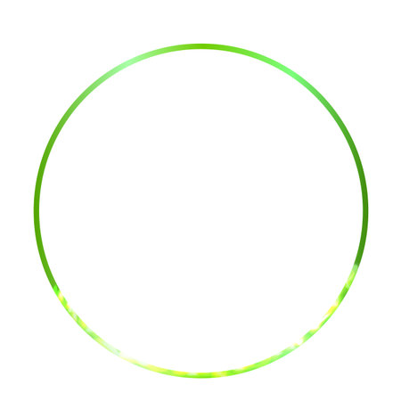 Green fire frame in the shape of ring, vector circle fiery frame, burning clipping mask round border light effectのイラスト素材