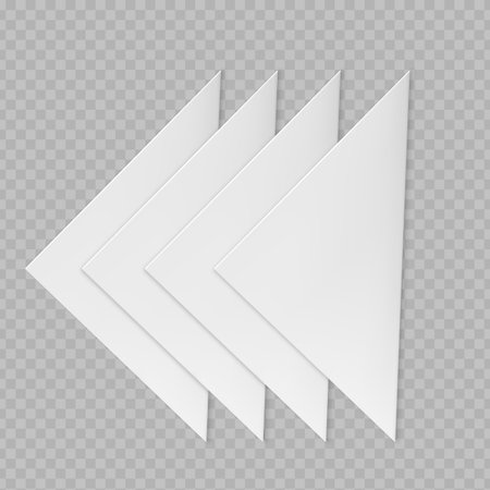 Paper napkins folded into a corner top view, vector white hygiene tissue serving, realistic bathroom or kitchen towelsのイラスト素材