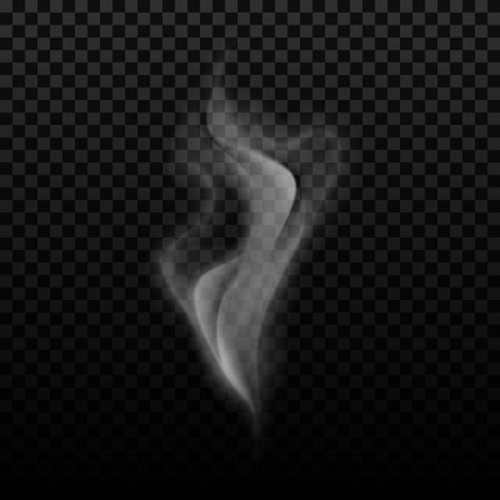 Curved shapes of realistic smoke or steam, isolated transparent background.のイラスト素材