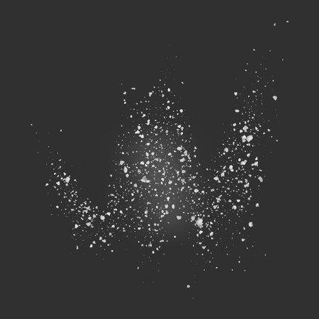 Realistic scattering of white fine powder, flour, sugar, or salt, top view.のイラスト素材