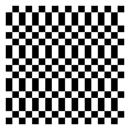 Checkered seamless pattern, abstract distorted square black and white background, irregular stripes vector designのイラスト素材
