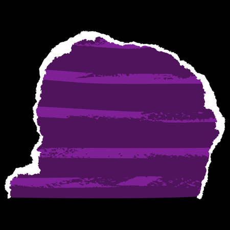 A torn textured piece of purple paper with stripes and a jagged white edge.のイラスト素材
