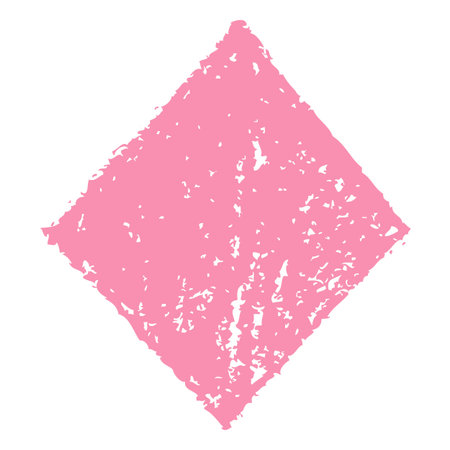 Geometric rhombus shape, hand-drawn with pink chalk or pencil.のイラスト素材