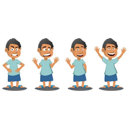 Boy cartoon setのイラスト素材