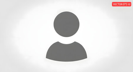 A minimalist grey user icon against a white backdrop, ideal for profile placeholders or generic representations of individuals.の素材