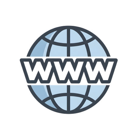 A stylized illustration of a globe with the letters WWW superimposed, symbolizing the World Wide Web and internet access.のイラスト素材