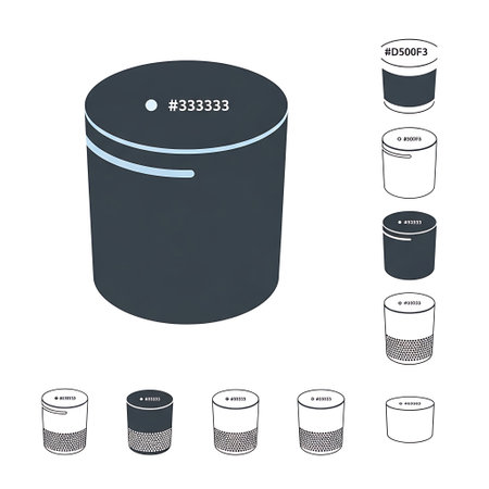A collection of isolated smart home assistant device icons. Includes flat design, line art, and...