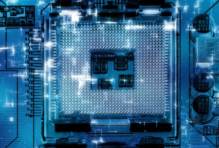Close-up studio shot of the modern computer socket.