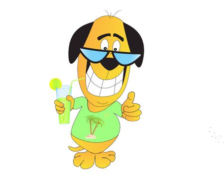 Summer dogのイラスト素材