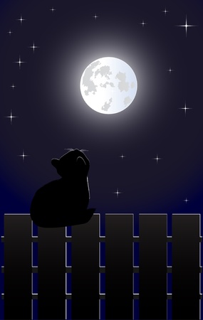 Cat on the fenceのイラスト素材