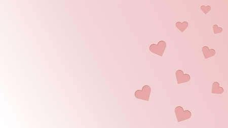 Elegant Happy Valentines day banner template with pressed hearts on pink background. Vector illustration for sale banner, presentation, wedding, party invitation card. Copy space for your text.のイラスト素材
