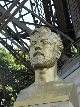 Statue of the famous designer of the Eiffel Tower.のeditorial素材