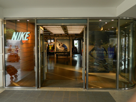 VENICE, ITALY - 6 JULY 2015 Venice Nike store along the Canal Grandeのeditorial素材