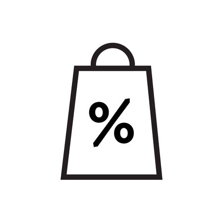 Shopping percent thin line outline isolated on white background for your web and mobile app, vector illustrationの写真素材