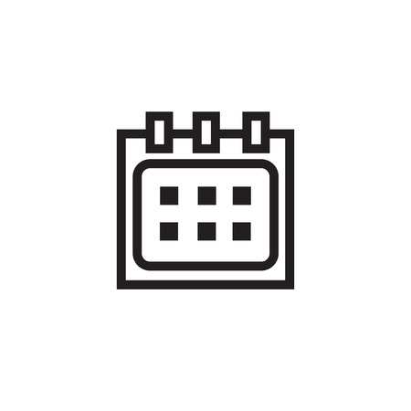 Calendar icon line outline isolated on white background for your web and mobile app design, vector illustrationの写真素材