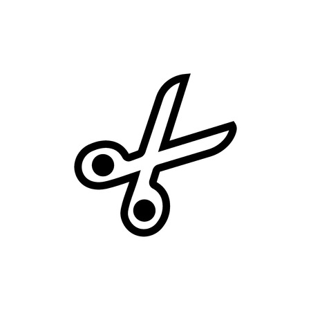 Scissors icon thin line outline isolated on white background for your web and mobile app design, vector illustrationの写真素材