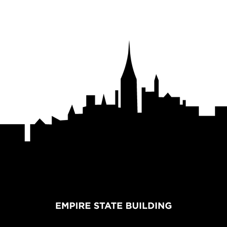 empire state building silhouetteのイラスト素材