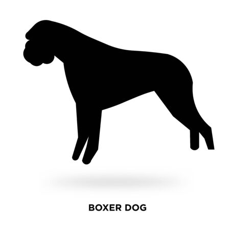 boxer dog silhouette Vector illustration.のイラスト素材