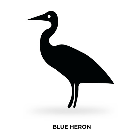 blue heron silhouette Vector illustration.のイラスト素材