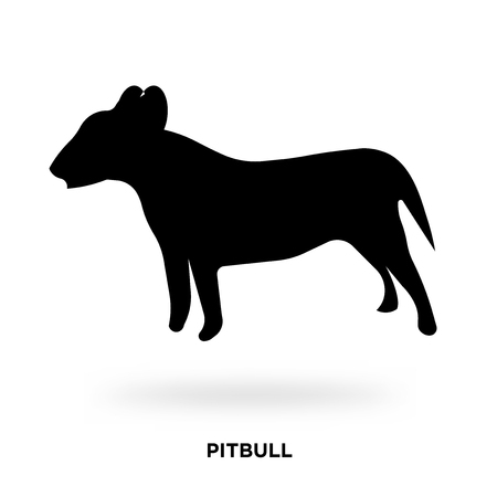 pitbull silhouette Vector illustration.のイラスト素材