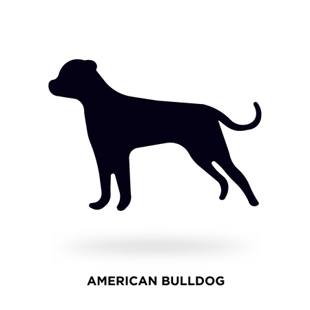american bulldog silhouette Vector illustration.のイラスト素材