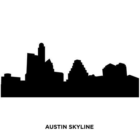 austin skyline silhouette Vector illustration.のイラスト素材