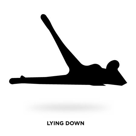 lying down person silhouette  Vector illustration.のイラスト素材