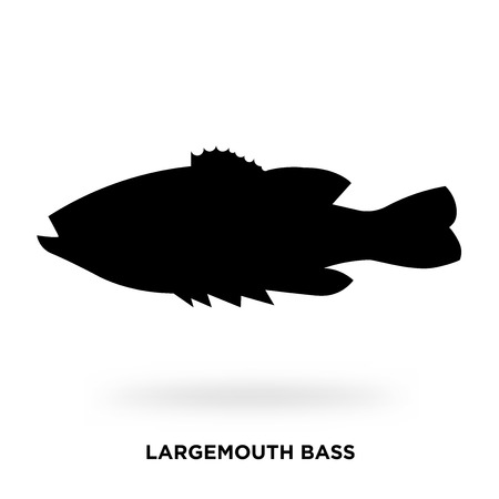 largemouth bass silhouette Vector illustration.のイラスト素材