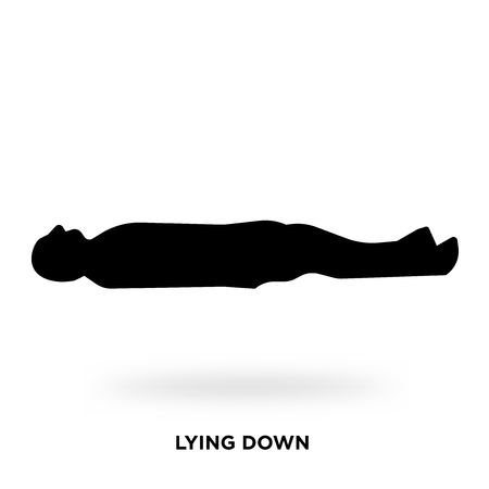 lying down silhouette Vector illustration.のイラスト素材