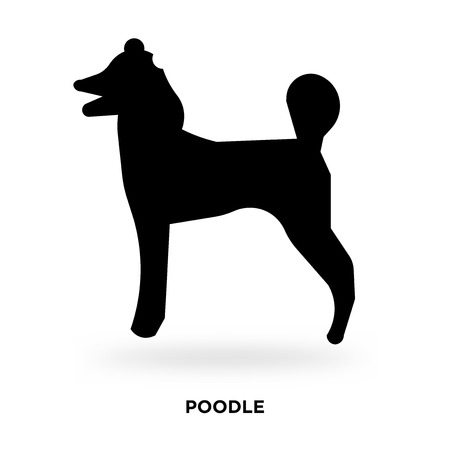 poodle silhouette Vector illustration.のイラスト素材