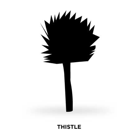 thistle silhouette Vector illustration.のイラスト素材