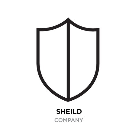 sheild logo, thin line modern icon isolated on white backgroundのイラスト素材