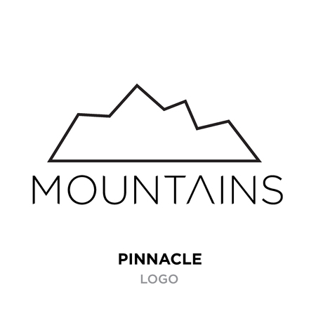 Pinnacle logo for company, mountain outline vector isolated on white backgroundのイラスト素材