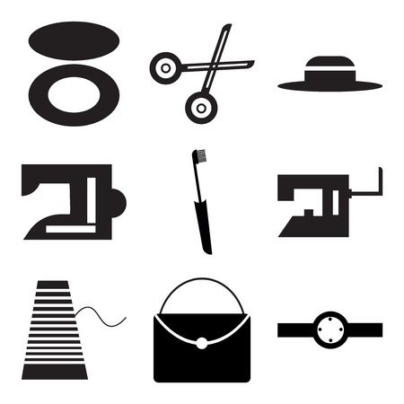 Set Of 9 simple editable iconsのイラスト素材