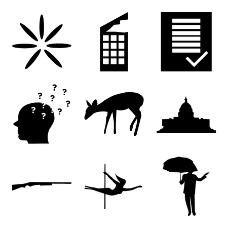 Set Of 9 simple editable iconsのイラスト素材