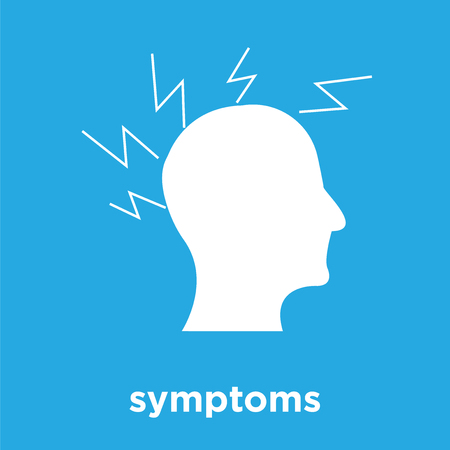 symptoms icon isolated on blue background, vector illustrationのイラスト素材