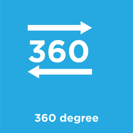 360 degree icon isolated on blue background, vector illustrationのイラスト素材