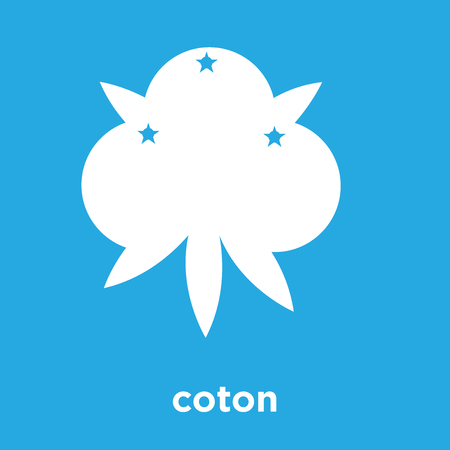 coton icon isolated on blue background, vector illustrationのイラスト素材