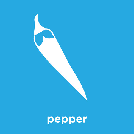pepper icon isolated on blue background, vector illustrationのイラスト素材