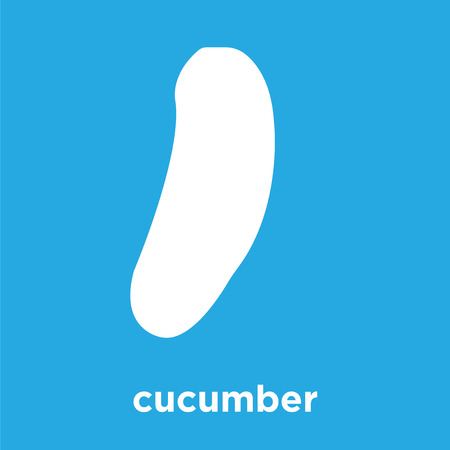 Cucumber icon isolated on blue background, vector illustrationのイラスト素材
