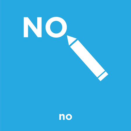 No icon isolated on blue background, vector illustrationのイラスト素材