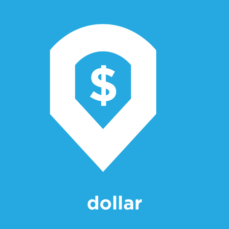 Dollar icon isolated on blue background, vector illustrationのイラスト素材